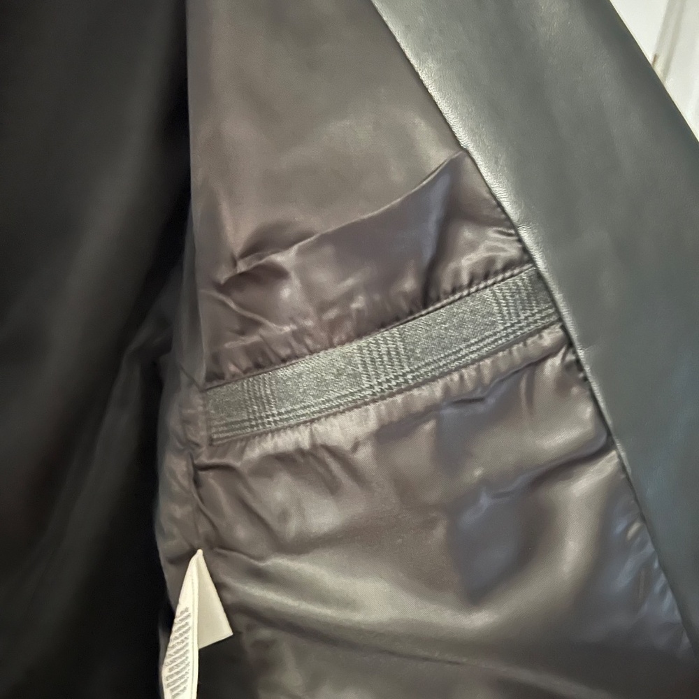 Avec Les Filles Women's Faux-Leather-Trim Cropped Jacket, BLACK, SIZE 14 NWT - Picture 13 of 15